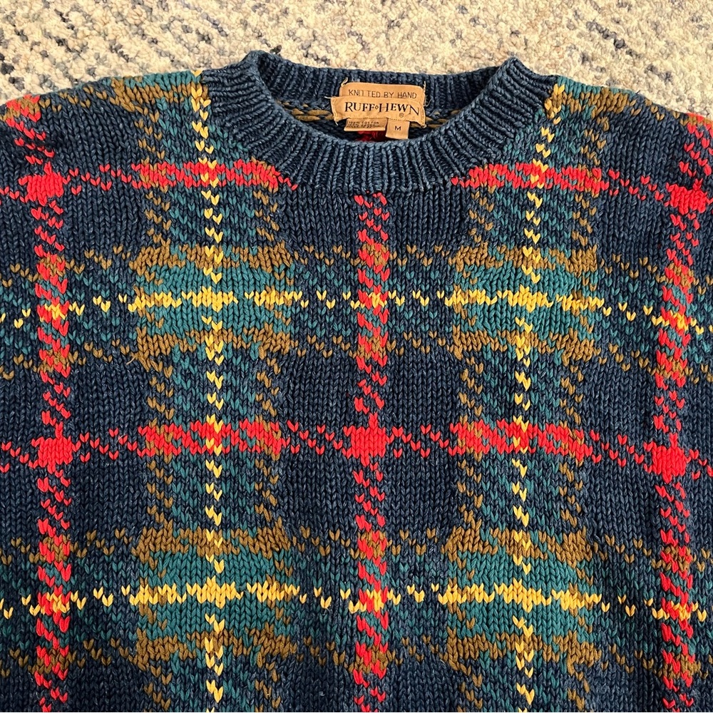 Ruff Hewn men’s medium 100% cotton plaid sweater